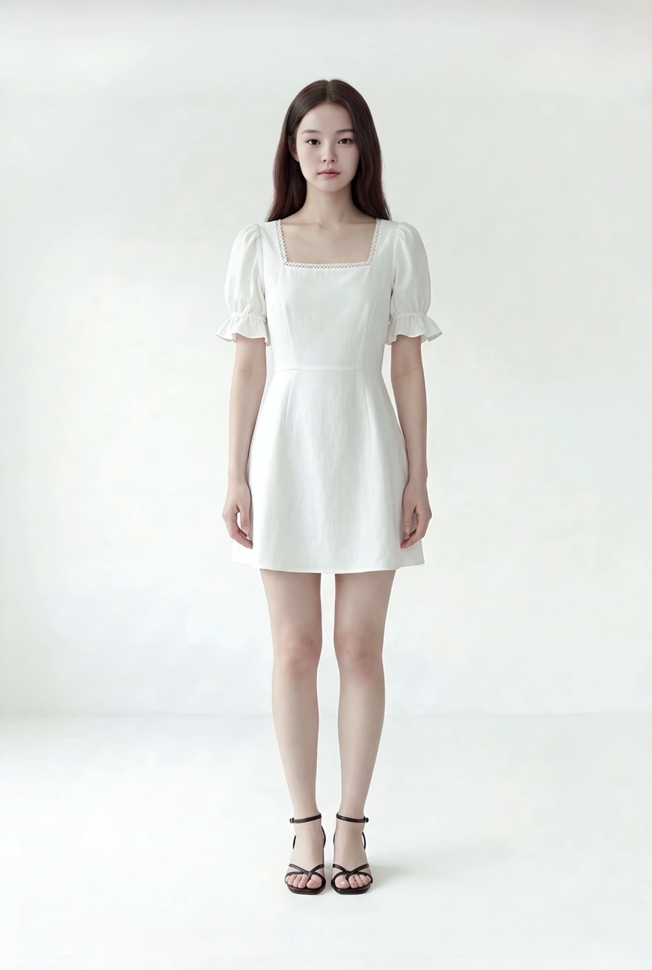 Puffärmel-Leinenkleid aus Muguet-Spitze 3