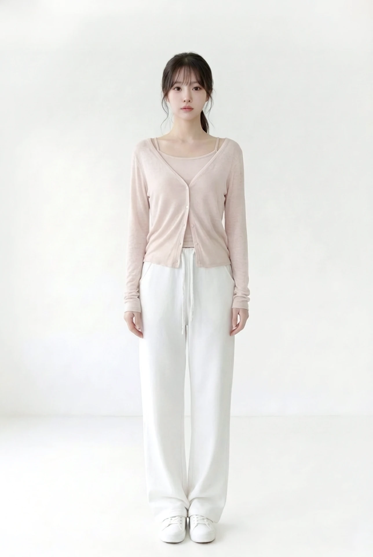 Ärmelloses Cardigan-Set mit Blütenblattmuster 1